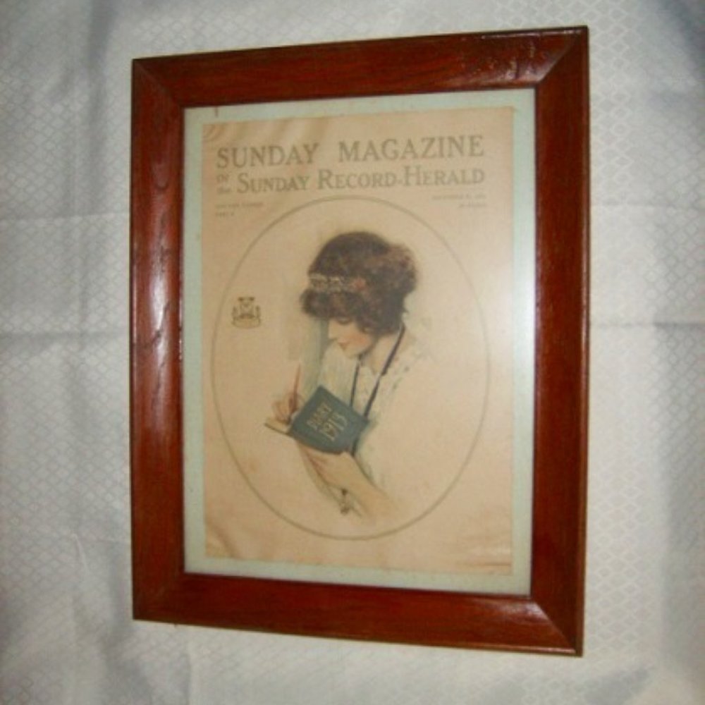 Wall Art Picture Wooden Frame Sunday Magazine of the Sunday Record Herald 1912